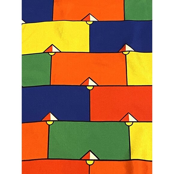 Vintage Ruggiero Bignardi Italy Signed Women’s Square Silk Scarf Geometric 36” - Picture 3 of 10